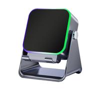 Support audio sans fil - support de téléphone de bureau pliable à induction, station de chargement multifonction, lumière d'ambiance LED | conception intelligente cinq en un pour une utilisation sur t