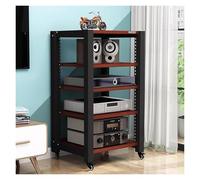 Support audio stéréo roulant avec étagères réglables, armoire mobile pour équipement audiovisuel, supports durables pour home cinéma et systèmes de musique