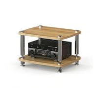 Support Audio, Support d'imprimante, Support multimédia AV avec Repose-Pieds Absorbant Les Chocs, Tour de Support Audio for Lecteur DVD, Console de Jeu, boîtier TV, routeur WiFi(Beige,2 Tier)