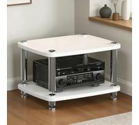 Support Audio, Support for imprimante, Support multimédia AV avec Pieds amortisseurs, Support Tour for Lecteur CD for la Maison/Le Bureau/l'audiovisuel/Le Home cinéma(White,2 Tier)