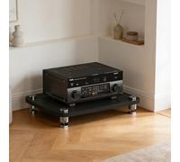 Support Audio, Support for imprimante, Support multimédia AV avec Pieds amortisseurs, Support Tour for Lecteur CD for la Maison/Le Bureau/l'audiovisuel/Le Home cinéma(Noir,1 Tier)