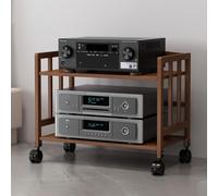 Support audio-visuel réglable en hauteur pour console multimédia audio-visuelle - Meuble stéréo d'angle pour CD/DVD - Étagères de jeu - Meuble TV - Meuble de cinéma maison - 81,3 cm de large