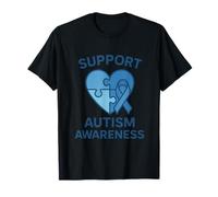 Support Autism Awareness Puzzle Cœur et Ruban T-Shirt