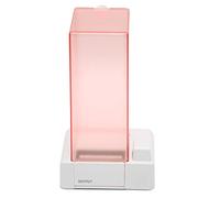 Support automatique pour tampons de coton, aspect Transparent rose, facile à emporter, boîte de rangement automatique pour tampons de coton avec fond antidérapant