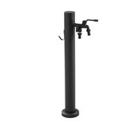 Support autoportant pour enrouleur de tuyau avec robinet - Colonne d'eau extérieure en acier inoxydable - Fontaine de jardin - Robinet d'eau de bouche d'incendie - Design noir durable et élégant
