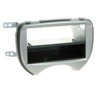 Support autoradio 2DIN compatible avec Nissan Micra 11-13 vide poche - Argent