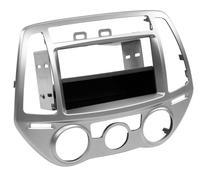 Support Autoradio compatible avec Hyundai i20 Avec vide poche - Argent