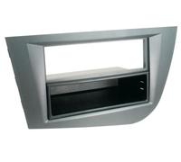 Support autoradio compatible avec Seat Leon 05-12 avec vide poche Argent Fonce