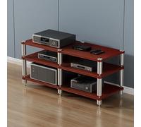 Support AV Hi-Fi en noyer - Tour Ma Sto pour projecteur, lecteur DVD, console de jeu et câble nizer - Support de jeu portable pour home cinéma