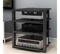 Support AV Ma 2.3.4 niveaux - Rack en acier robuste pour lecteurs CD et systèmes de musique - Centre de divertissement moderne avec tour Sto pour la maison, le salon et le bureau