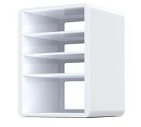 Support AV moderne en bois pour audio/vidéo, amplificateur HiFi et étagère d'angle TV pour réunions de jeux et salle d'enregistrement (blanc 50,3 x 74,7 cm)