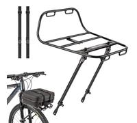 Support avant de vélo - Support de rangement et support en aluminium - Avec sangles pour sac latéral de vélo - Pour vélo sur route à l'intérieur lors du stationnement sur et sur le mur