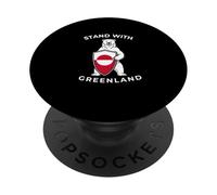 Support avec Drapeau de solidarité Bouclier Ours Polaire du Groenland PopSockets PopGrip Adhésif