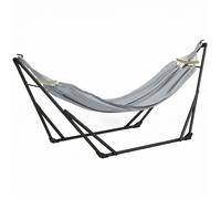 Support avec hamac - Outsunny - pliable 2 en 1 pour hamac ou chaise suspendue sac de transport - métal - 268x89x100cm - gris