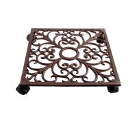 Support Avec Roues Carré Pour Plantes 29CM Sous-Pot
