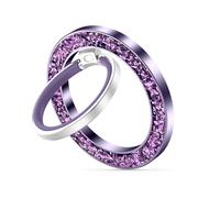 Support bague magnétique MagSafe pour smartphone à cristaux - Violet
