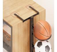 Support Ballon Basket Mural 42cm Rangement Gain de Place | Acier peint noir/blanc, structure rigide, anti-rouille, supporte poids lourds safely