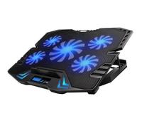 Support - base de refroidissement pour ordinateur portable ewent ew1259 - 5 ventilateurs - hub 2 ports - jusqu'à 17 ""