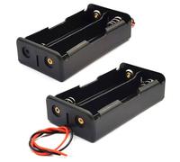 Support Batterie 2 x 18650 avec Fils - Connexion en Série | Longueur Fil 100 mm | Projets DIY | Format Ouvert