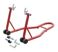 HOMCOM Support béquille de Moto arrière Support de Roue lève Moto arrière sur roulettes avec adaptateurs Caoutchouc Rouge et Noir