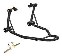 HOMCOM Support béquille de moto arrière support de roue lève moto arrière sur roulettes avec bobine de bras oscillant U + L, noir