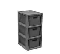 Support Bibliothèque - Branq - 3 Paniers - Couleur Gris