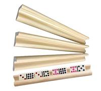 Support Bois pour Domino, 4/8 pièces Support Tuiles Domino, Plateaux de Domino pour Carreaux de Mots, Chicken Foot, Mexican Train et Mahjong, Cadeau pour Amis Adultes Joueur de Domino