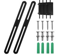 Support Boîte Aux Lettres, 280x24 mm, Noir, Acier Inoxydable | Pattes D'assemblage Inox Ajustable, Connecteur Plat, Avec Vis et Écrous, Pour Meubles Armoires Caisson Étagères