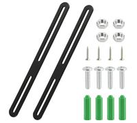 Support boîte aux lettres acier inoxydable, 2 pattes de fixation 280×24×3mm, kit de fixation pour portail et clôture, pied boite aux lettres extérieur avec vis et écrous