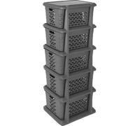 Support BranQ, 5 paniers extensibles, universel, gris foncé, coton 1785