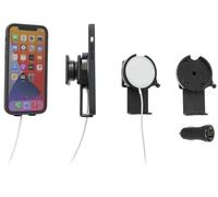 Support Brodit MagSafe avec rotule + support inférieur pour APPLE iPhone 12, chargeur USB 12/24V inclus, Attention : pour fonctionner, le chargeur Apple MHXH3ZM/A est également nécessaire !