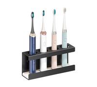 Support Brosse a Dent Electrique Gain de Place, Porte Brosse à Dents avec Une Forte Capacité de Charge, Porte Brosse à Dents Mural pour Salle de Bain, Rangement Brosse à Dents (4 Trous, 20CM)