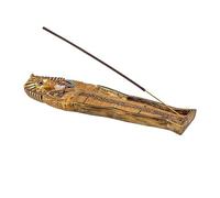Support brûleur Encens en résine avec sarcophage Tutankamon en résine Peinte à la Main 24 x 3 cm