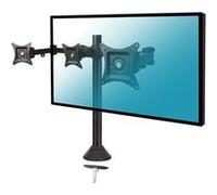 Support bureau 3 écrans PC 13´´- 20´´, fixation bord / à travers table Noir G