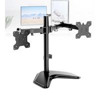 Support Bureau Autoportant Robuste, Double Bras Pour 2 Écrans Jusqu'à 27in - Bras Entièrement Articulés Et Réglables En Hauteur (Charge Max. 22lbs Chacun), Normes VESA 75x75 Et 100x100mm