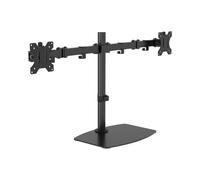 Support Bureau Double Écran Vision VFM-DSDB 13"-32" (33-81.3cm) VESA 75/100mm, Charge Max. 8kg/écran, Inclinaison -45/+45°, Pivot 180°, Acier Noir