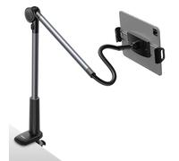 Support Bureau Rotatif avec Bras pour Tablette et Smartphone 4.7 à 12.9 Gris