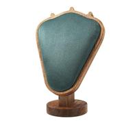 Support Buste Pour Collier Cadre de présentation bijoux en bois, modèle d'impression, accessoires vitrine comptoir, cadre collier(Green)