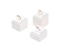 Support Buste Pour Collier White Leather Pendant Necklace Chain Jewellery Display Stand Mannequin Holder Rack Bracelet Earrings Ring Counter Organizer(3 in 1 set Square)
