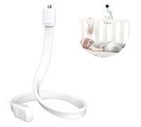Support Camera Bébé - Support Babyphone Universel, Enroulable sans Perforation, Compatible Momcozy & Babysense, Rotatif 360°, pour Intérieur & Extérieur, Filetage 1/4 Pouce, Blanc