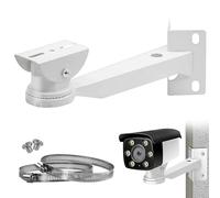 Support Camera d'angle Surveillance Exterieur, Support Metal Massif avec 2 Boucles Verticale Montage sur Poteau pour CaméRa de SéCurité, pour Cameras VidéOsurveillance, Panneaux Solaires