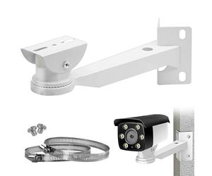 Support Camera d'angle Surveillance Exterieur, Support Metal Massif avec 2 Boucles Verticale Montage sur Poteau pour CaméRa de SéCurité, pour Cameras VidéOsurveillance, Panneaux Solaires