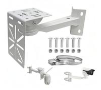 Support Caméra Extérieur Ring, Support Caméra Gouttière Anti-Corrosion en Acier, Support Caméra d'angle pour Surveillance avec Collier de Serrage, Rotation 360°, pour Jardin et extérieur