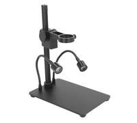 Support CaméRa Microscope, Support En Alliage D'Aluminium CaméRa Microscope | Avec éClairage Double Col Cygne, Bague φ35 Mm/φ40 Mm/φ50 Mm Et CréMaillèRe Mise Au Point PréCision Pour Science, Laboratoire