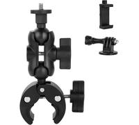 Support Caméra Moto 1/4"" En Aluminium, Support Action Cam Avec Double Rotule 360°, Pince De Montage Pour Gopro, Pour Insta360, Pour Dji Osmo, Pour Smartphone[Z566]