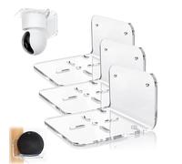 Support Caméra Mural, Support de Surveillance, Acrylique, avec Trou de Vis, Support de Camera pour Intérieur et Extérieur, avec Gestion des Câbles, 3 Pièces, Transparent