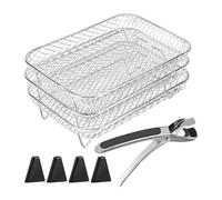 Support carré pour friteuse à air - Support de friteuse à air comprimé I en acier inoxydable, supports de déshydrateur collables, panier de friteuse à air, support de friteuse à air, accessoires de