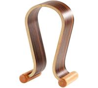 auvisio Support pour Casque : élégant Support de Casque en Bois véritable zébré foncé (Support pour écouteurs)