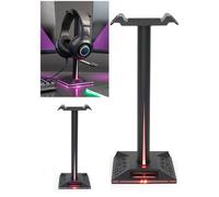 Support Casque - Gamer - 2 Ports USB - Rétro-éclairage LED RGB - Compatible PC & MAC - Noir