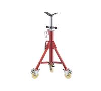 Support Chandelle à Tuyaux Servante de Tubes Tête en V 71-131cm Avec Roulettes